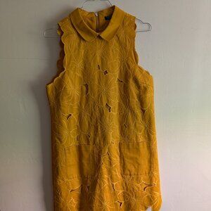 Yellow Topshop 60s Vintage Style Cutout Dress